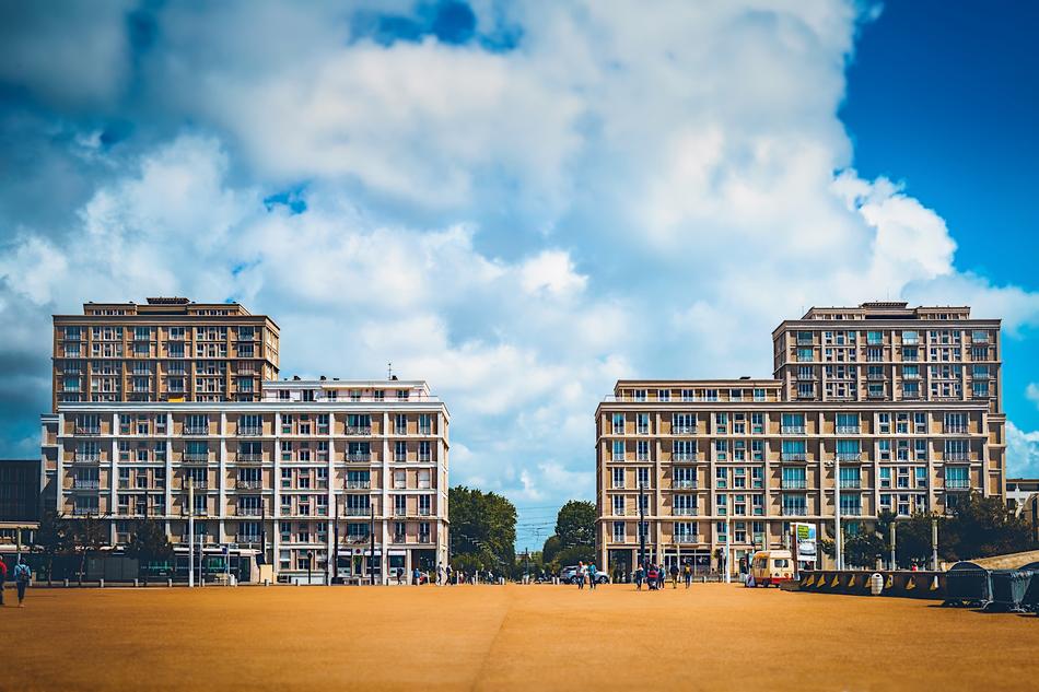 two buildings by the sea in Le Havre, France