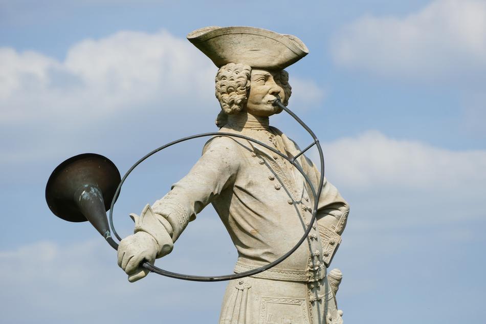 Trumpeter Moritz man statue