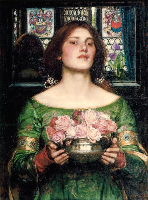 Victorian woman with flowers