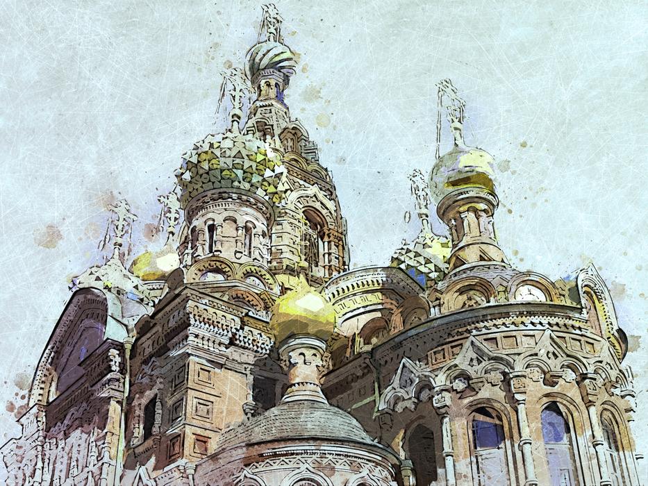 saint petersbourg cathedral as digital illustration