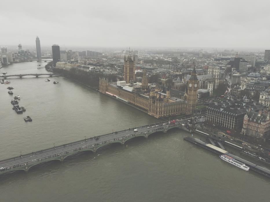 view of the bridge in the city