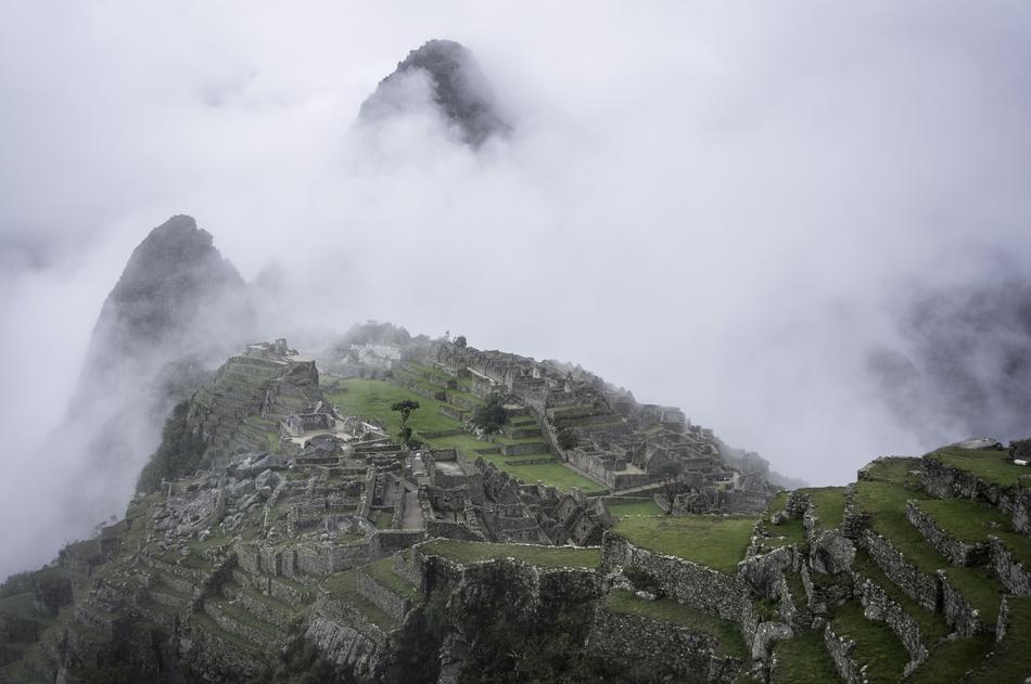 thick fog over Machu Picchu