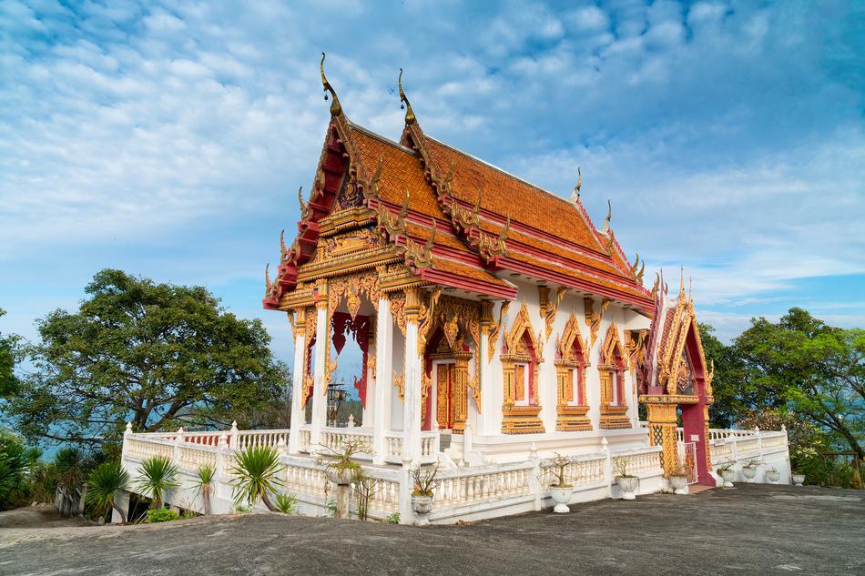 temple with orange roof in Thailand