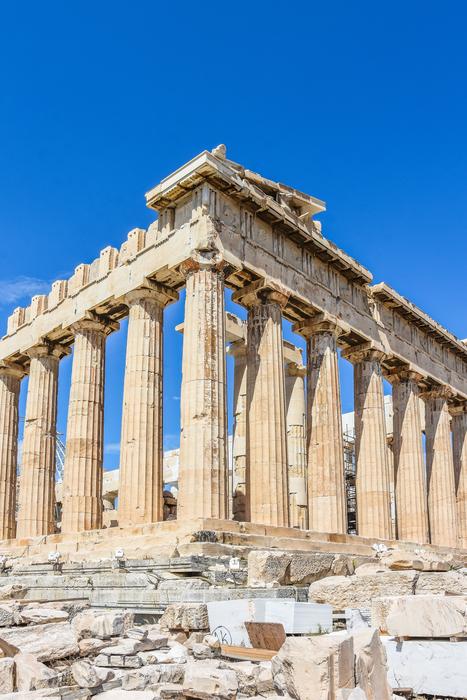 ruins of the acropolis in athens on a sunny day
