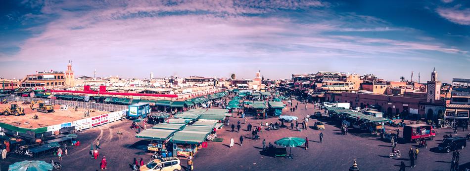 panoramic view of Marrakesh in Africa