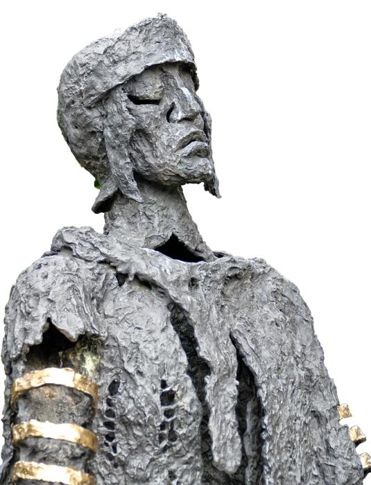 bronze sculpture of Varus on a white background