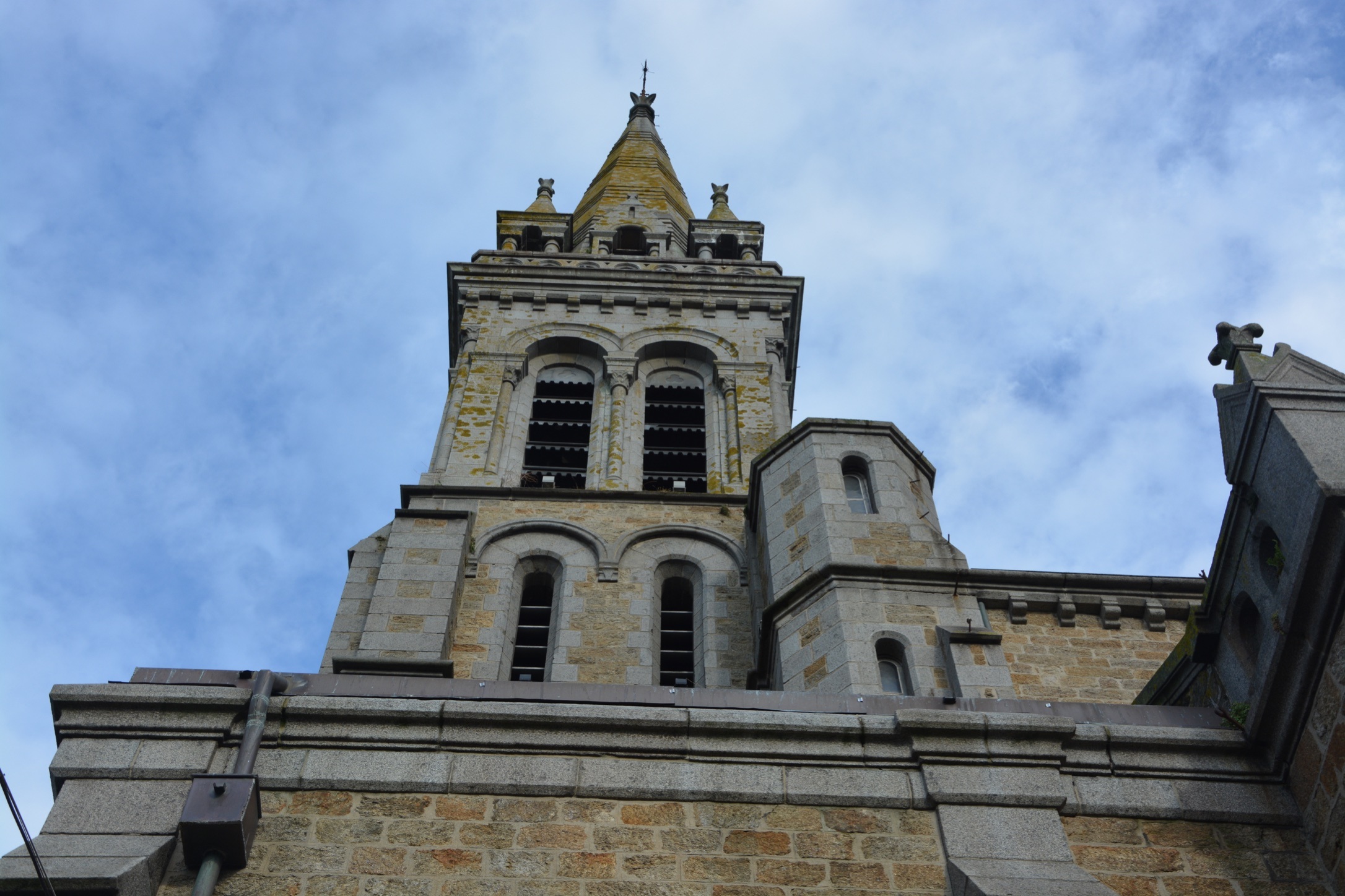 Stone Bell Tower cloudy