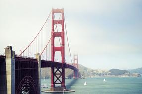 Golden Gate Bridge in the Pacific Gulf in San Francisco