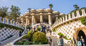 building in Guell Park in Barcelona, Spain