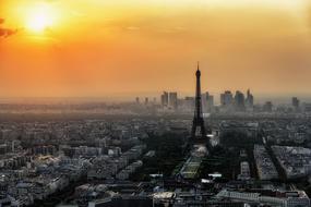 Paris Skyline sun