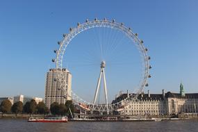 landscape of absolutely beautiful London Eye and river Thames