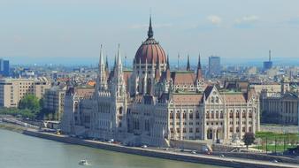 river along the famous promenade in budapest