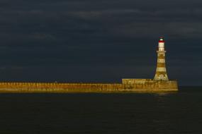 gold Lighthouse Ocean