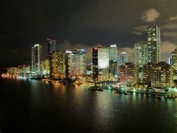 Miami Florida Skyline night lights