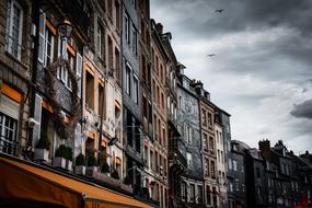 Honfleur Normandy street sky