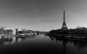 Paris Eiffel Tower monochrome