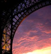 Paris Eiffel red sky