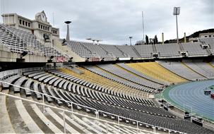 panoramic view of the olympic stadium in barcelona