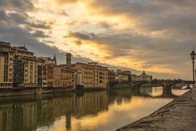 landscape of Arno River in Italy
