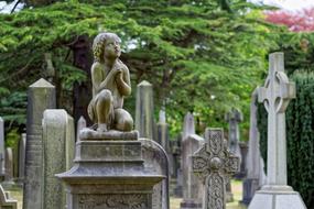 statue in a cemetery in scotland