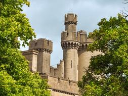Beautiful Arundel Castle among the plants in England