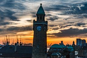 Hamburg Elbe clock