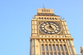 clock on a big ben tower close up