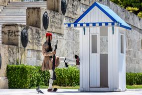 Greek Soldier marching on Syntagma Square, greece, athens