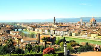 River Arno and city Italy