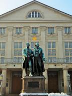 two learned men a statue at the Palace