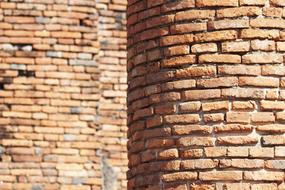 brick walls in a historic temple in thailand