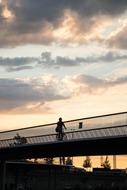 Bicycle rider on Bridge in Copenhagen