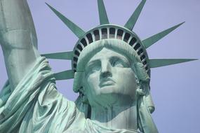 head of the Statue of Liberty in New York