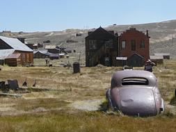 old car in ghost town in california