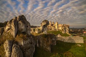 castle on a hill in poland