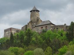 ruined castle on a hill in slovakia