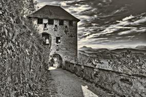 Castle Carinthia back and white