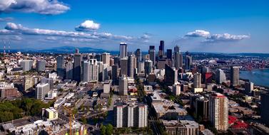 Seattle Washington City and blue sky