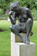 Sculpture sad person