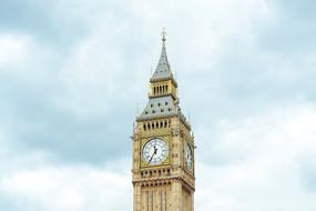 Big Ben Clock Tower white sky