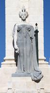 Beautiful monument of Cortes De Cadiz in Andalusia, Spain at blue sky background