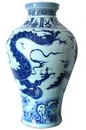 porcelain vase with dragon pattern