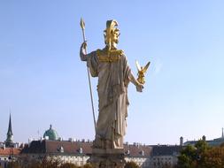 Beautfiul Pallas-Athene Fountain statue in Vienna, Austria