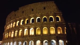 Colosseo Rome lights