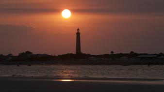 Lighthouse red Sunset Beach