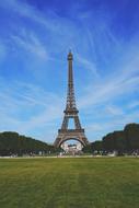Eiffel Tower Parisand green grass
