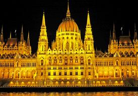 Budapest lights Parliament at Night