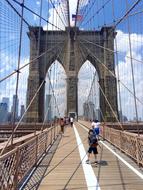 Brooklyn Bridge Manhattan and people