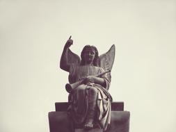 Angel Sculpture grey sky