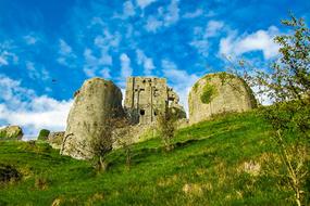 Corfe castle on the hill
